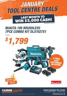 Cairns Hardware print ad for Makita power tools, designed by MOO Marketing & Design graphic design studio in Melbourne