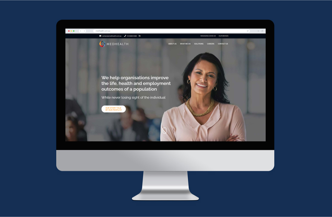 MedHealth website, designed by Moo Marketing & Design's web design service in Melbourne
