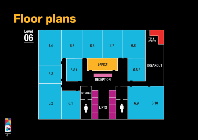 Monash College building floorplan/map, designed by MOO Marketing & Design's graphic design studio in Melbourne