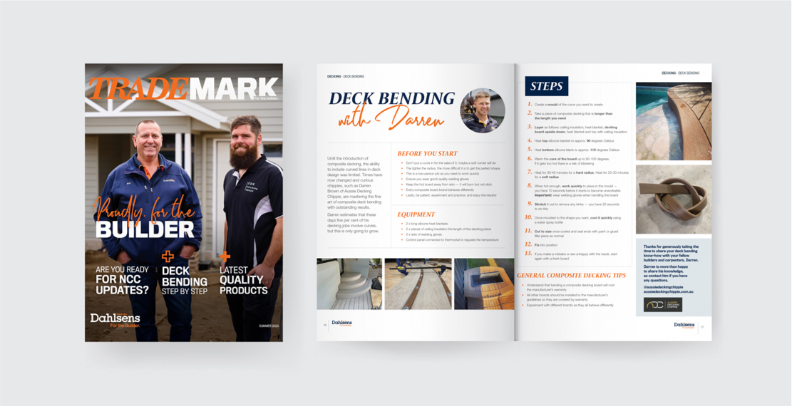 Dahlsens Trademark magazine, designed by MOO Marketing & Design graphic design and print marketing agency in Melbourne
