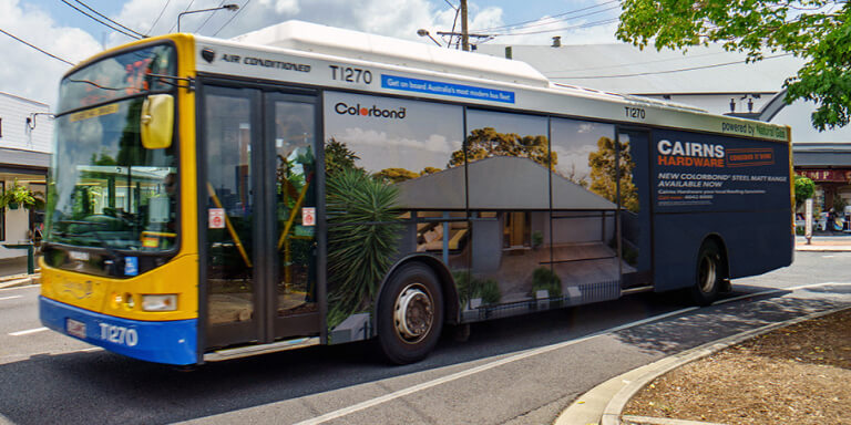 Cairns Hardware bus ad designed by MOO Marketing & Design graphic design agency in melbourne