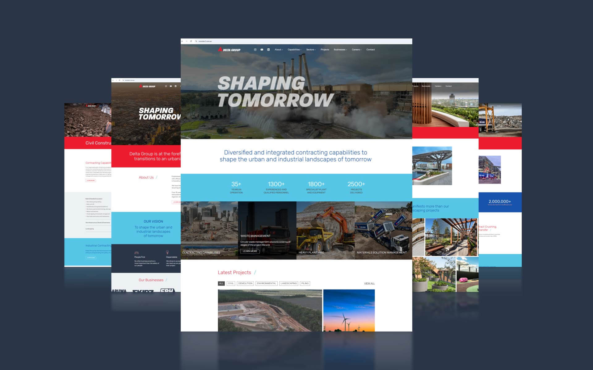 Delta Group website mockups